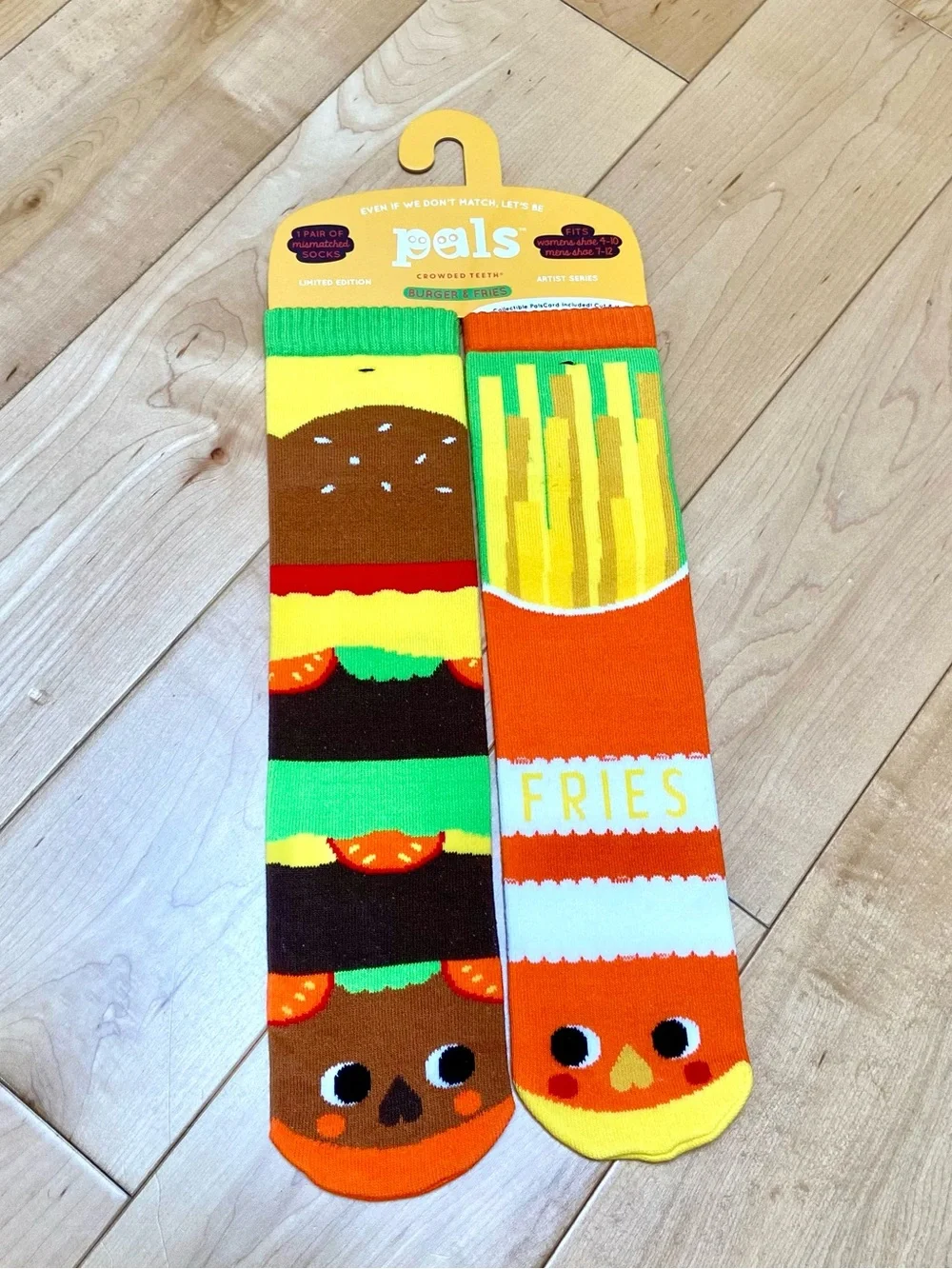 Pals taste buds burger & fries foot friends mismatched socks adult large